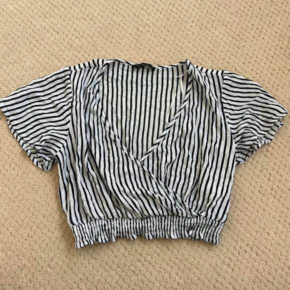 Striped Cotton On Cropped Blouse - Picture 2 of 4